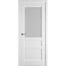 Дверь межкомнатная ВФД Элегант 3 Эмалекс белый, стекло белое Кристал